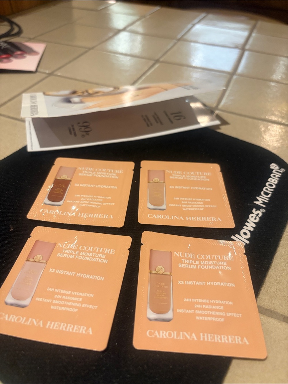 Carolina Herrera Nude Couture Sample Cards in Peach and Beige lot NWT